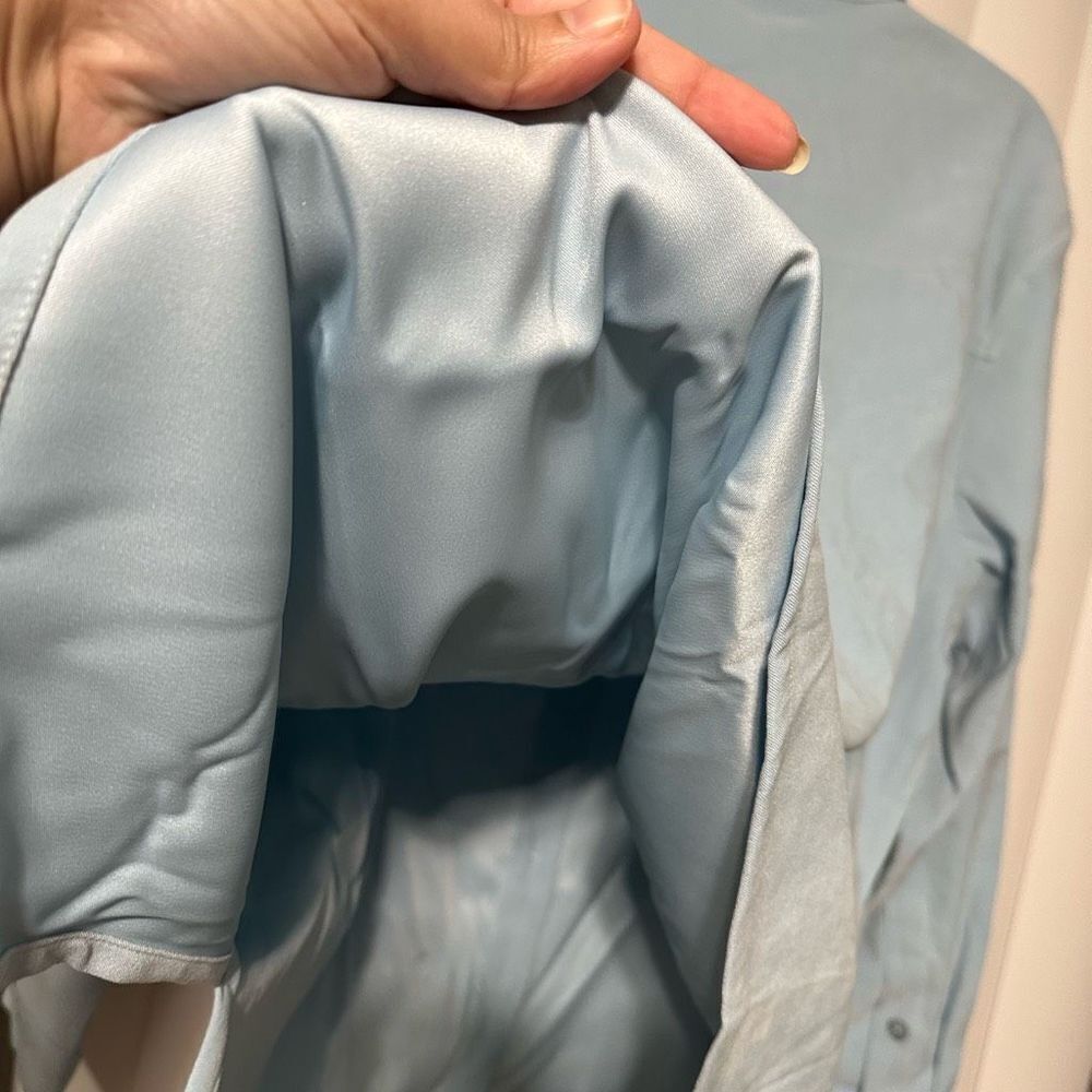 Denim & Co Bleached Denim soft button down womens top - Picture 7 of 7